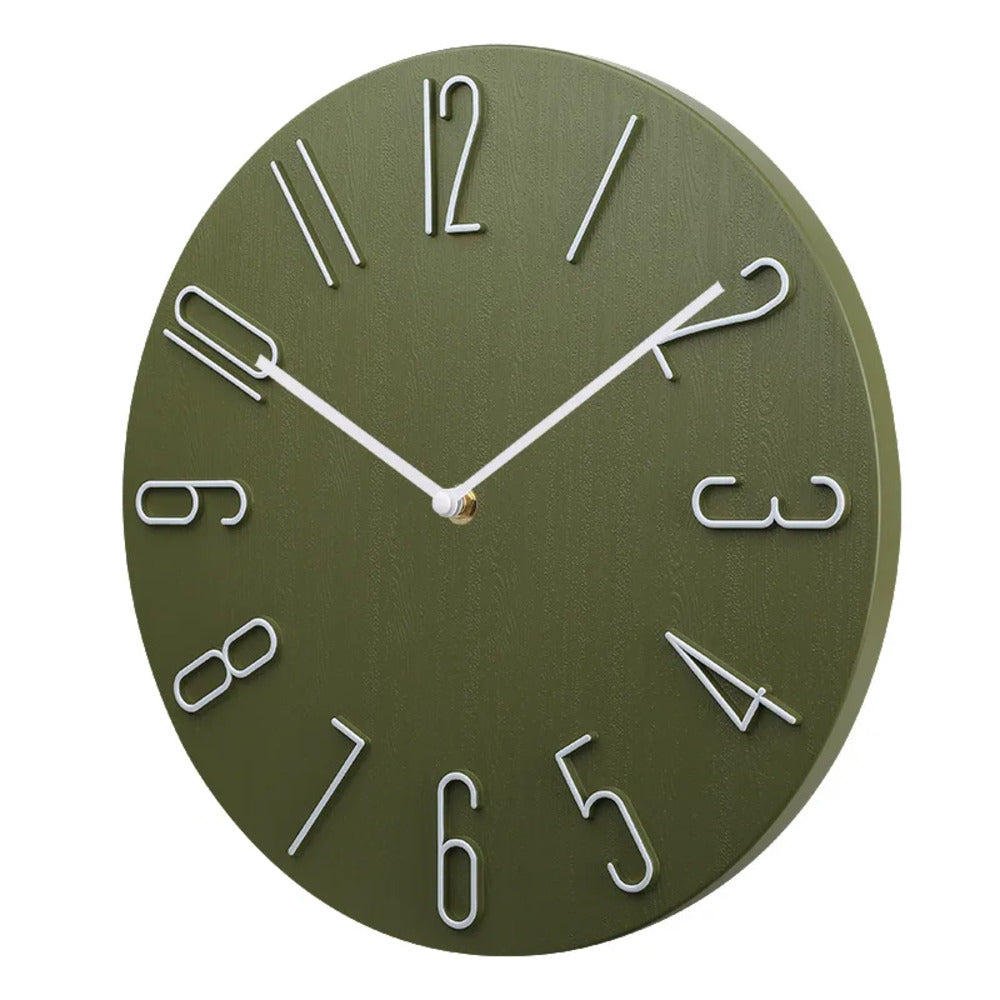 Wall Clock | Flat Round Face | Rear Mounting Hook