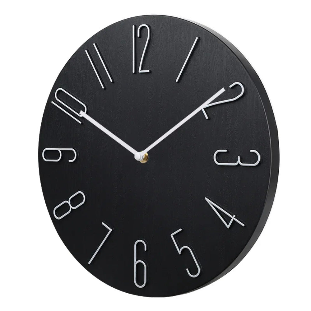 Wall Clock | Flat Round Face | Rear Mounting Hook