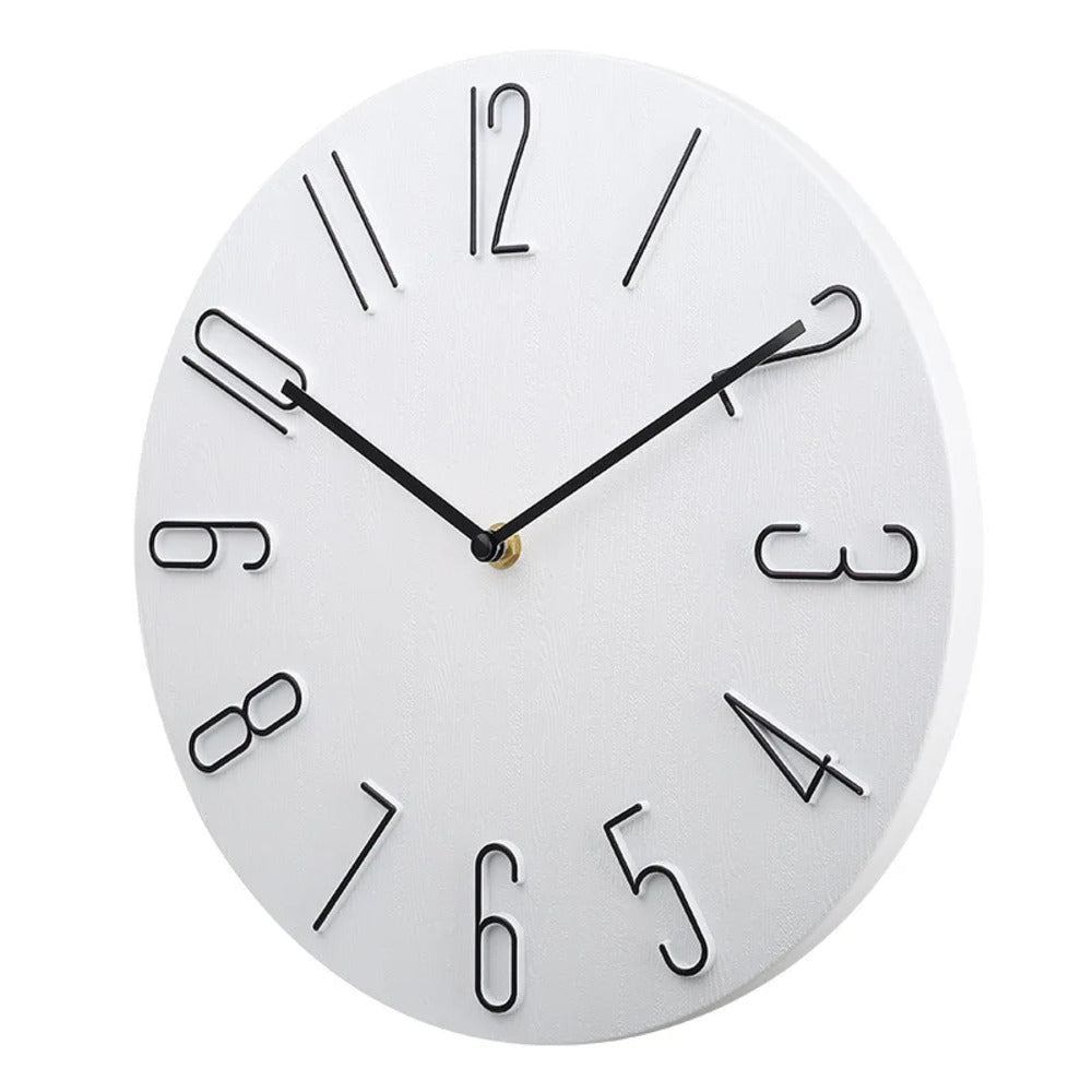 Wall Clock | Flat Round Face | Rear Mounting Hook