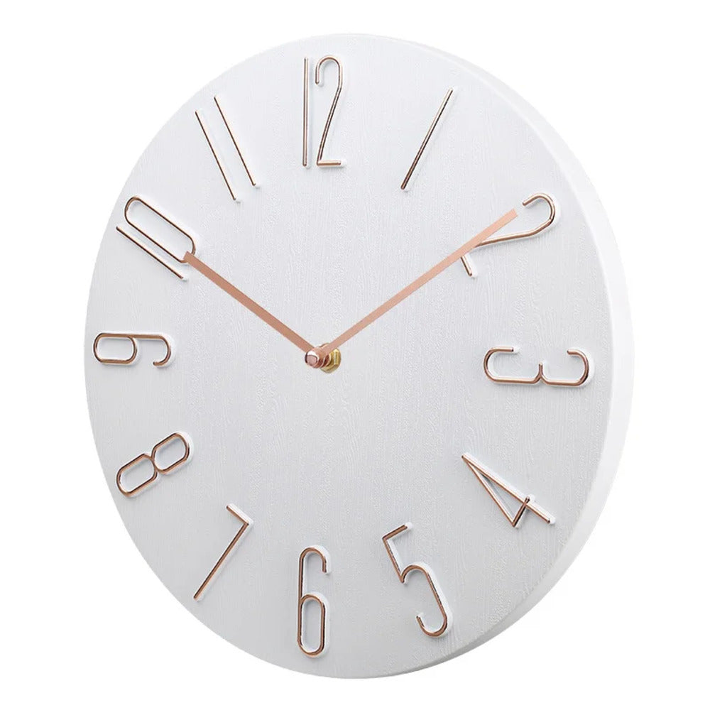 Wall Clock | Flat Round Face | Rear Mounting Hook