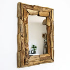 Wall Mirror | Recycled Teak Wood Frame & Reversible Hanging | 71 x 51 cm