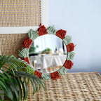 Wall Mirror with Decorative Macramé Frame