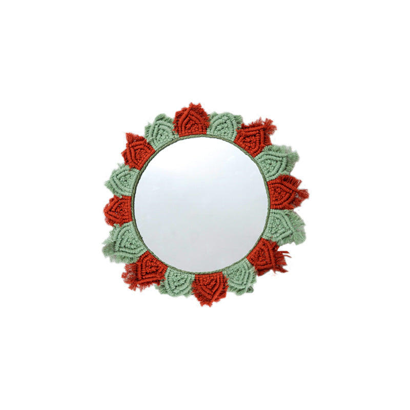Wall Mirror with Decorative Macramé Frame