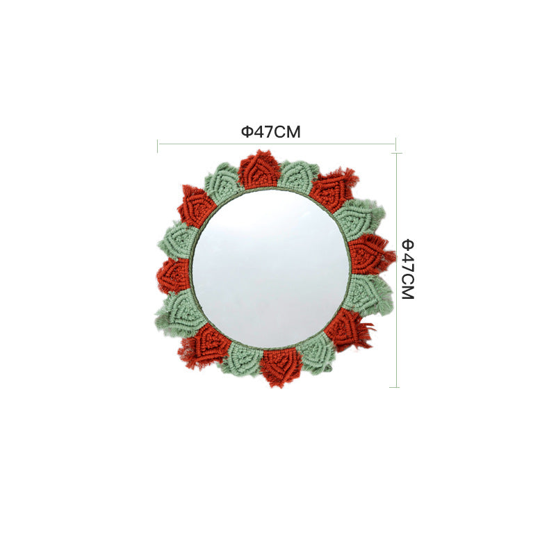 Wall Mirror with Decorative Macramé Frame