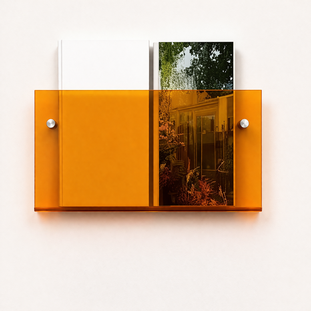 Wall Shelf Acrylic Floating Magazine Display Storage Organiser