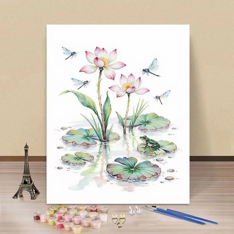 Water Lily and Kingfisher Paint by Numbers Kit