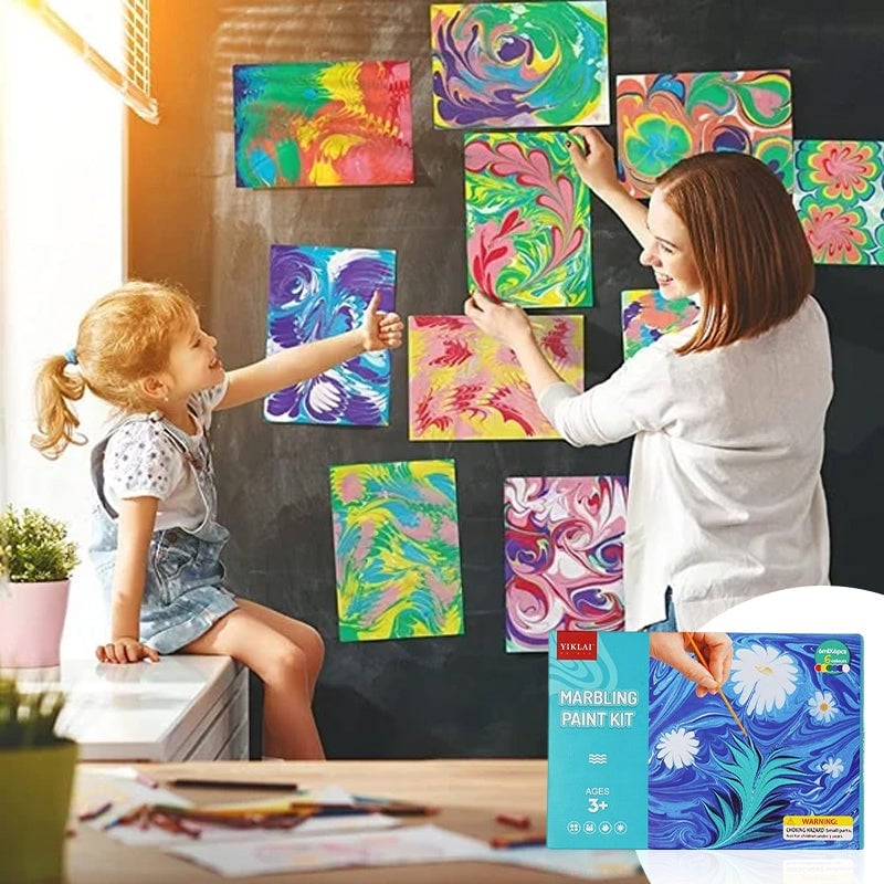 Water marbling paint kit for art