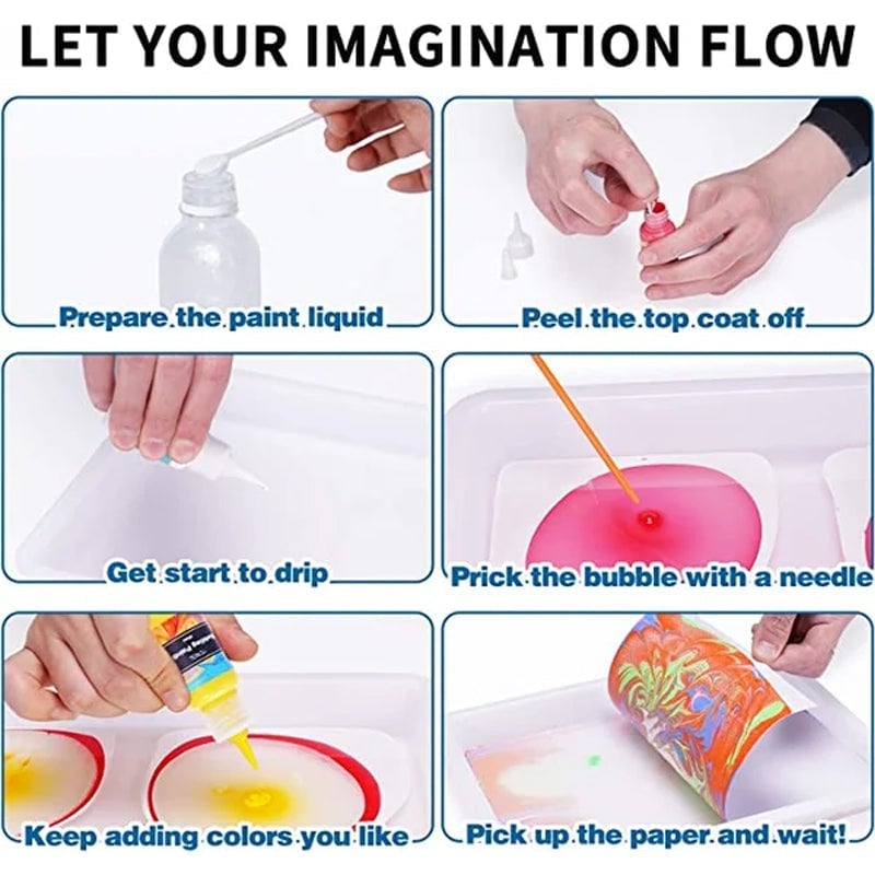 Water marbling paint kit for art