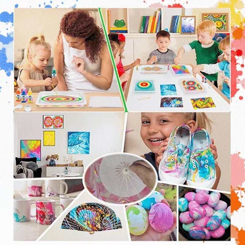 Water marbling paint kit for art