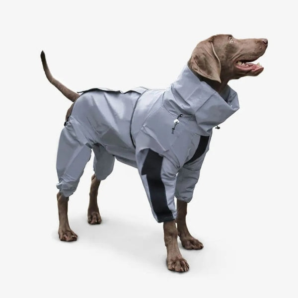 Waterproof dog coat with legs – reflective rain jacket for small and large breeds
