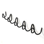 Wave wall-mounted coat rack in iron with 3 or 5 hooks and screws included, 6 colours, 33 or 56 cm