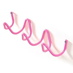 Wave wall-mounted coat rack in iron with 3 or 5 hooks and screws included, 6 colours, 33 or 56 cm