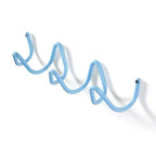 Wave wall-mounted coat rack in iron with 3 or 5 hooks and screws included, 6 colours, 33 or 56 cm