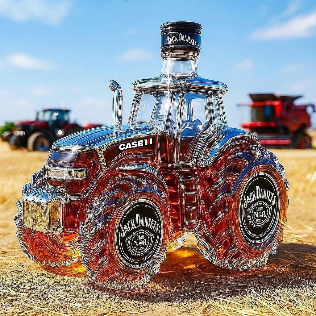 300 ml Whisky Decanter with Three-Dimensional Tractor Design – Elegant Whisky Set, Glass Bottle for Spirits