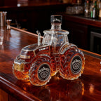 300 ml Whisky Decanter with Three-Dimensional Tractor Design – Elegant Whisky Set, Glass Bottle for Spirits