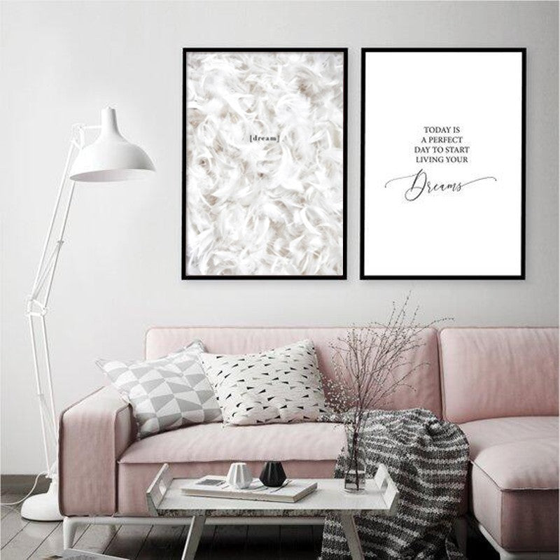 White Leather Poster and Print – Canvas Wall Art Painting