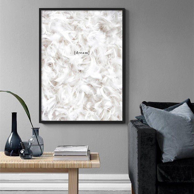 White Leather Poster and Print – Canvas Wall Art Painting