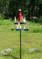 Wind Sculpture | Boat & Lighthouse Design | Solid Metal