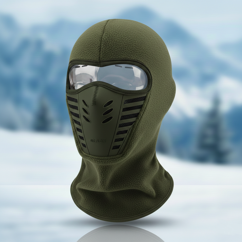 Windproof Thermal Face Mask — Plush Thermal Blend, Secure Wrap