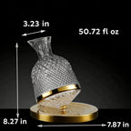 Wine Decanter | 360° Rotating Base & Crystal Glass | 1.5 Litres