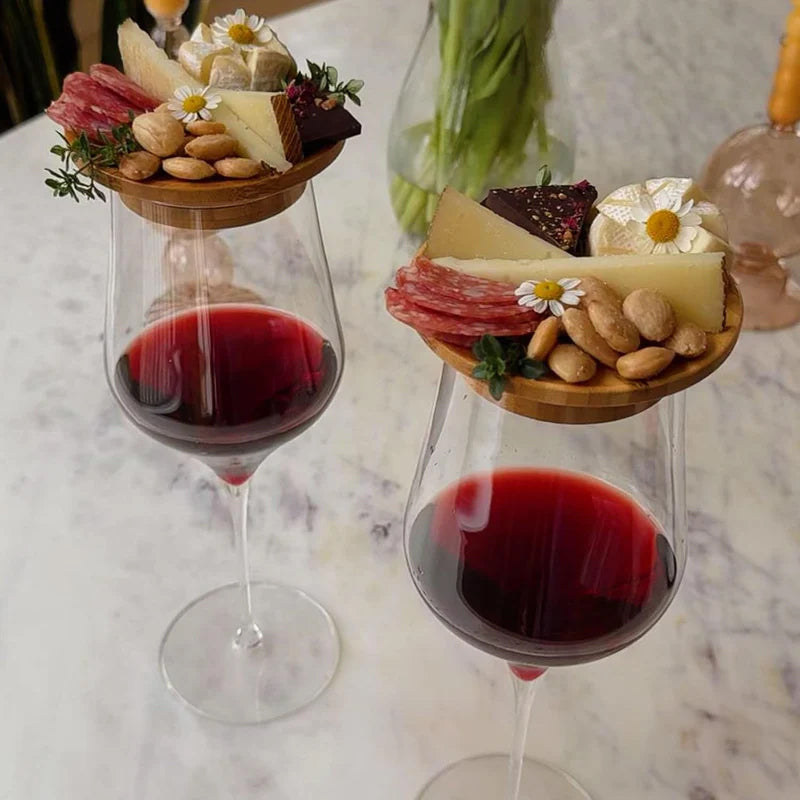 Wine glass charcuterie topper
