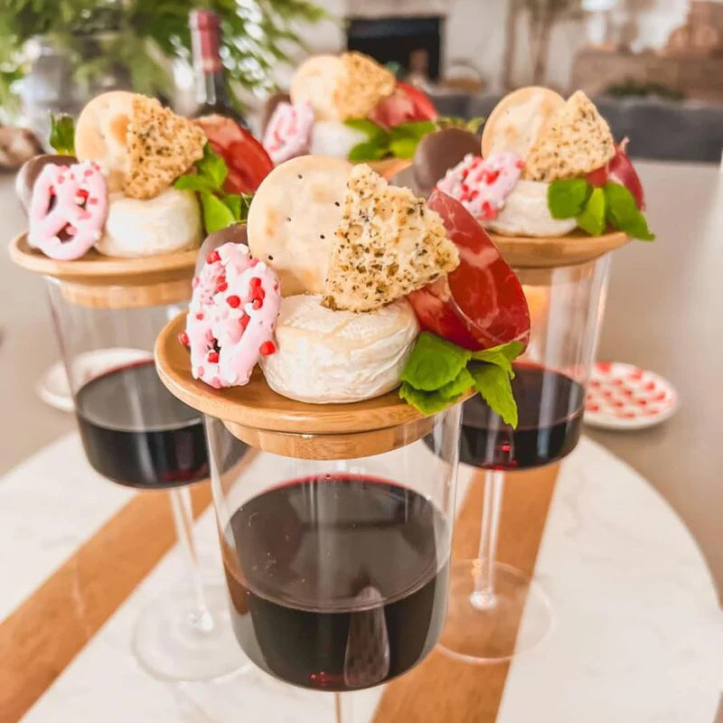Wine glass charcuterie topper