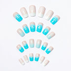 Wintry Artistic Nails with Shimmering Snowflake Design