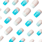Wintry Artistic Nails with Shimmering Snowflake Design
