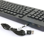 Wired USB Left-Handed Keyboard with Dual HUB Function – Black