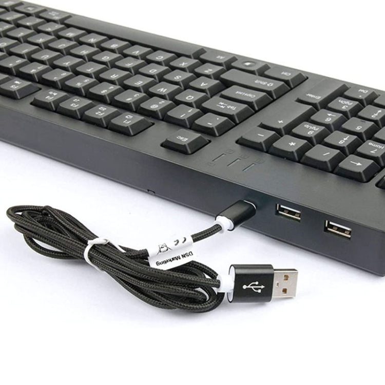 Wired USB Left-Handed Keyboard with Dual HUB Function – Black