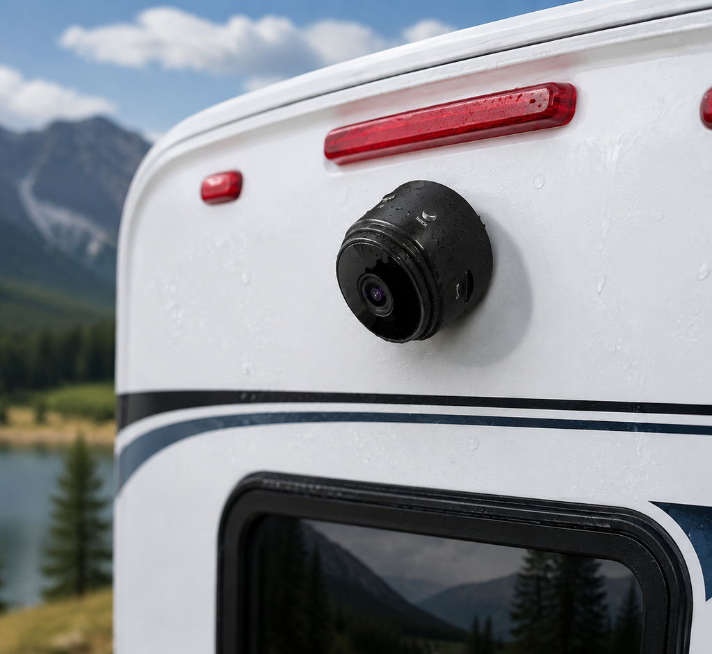Wireless reversing camera for motorhome, magnetic camera for caravan and trailer, 720p waterproof