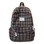 Checked Patterned Casual School Backpack Boneroshop