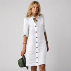 Women's Breathable Linen Shirt Dress