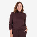 Women's Brushed Marl Turtleneck Top with Long Sleeves & Soft Ribbed Finish