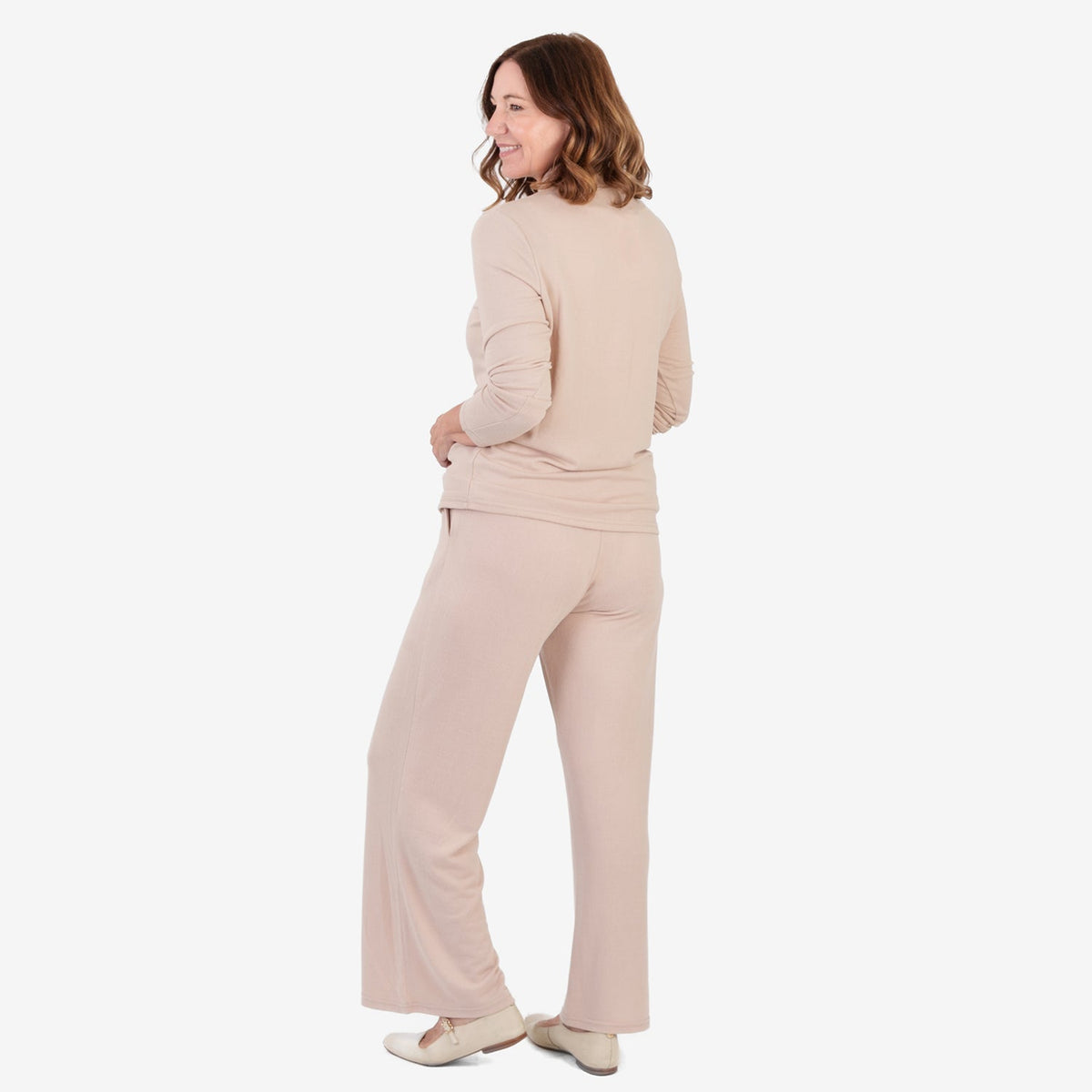 Women's Brushed Marl Turtleneck Top with Long Sleeves & Soft Ribbed Finish