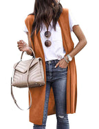 Women's Casual Oversized Open-Front Short-Sleeve Knit Vest