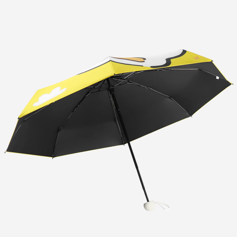 Women's Compact Wind-Resistant Folding Umbrella with Carrying Case