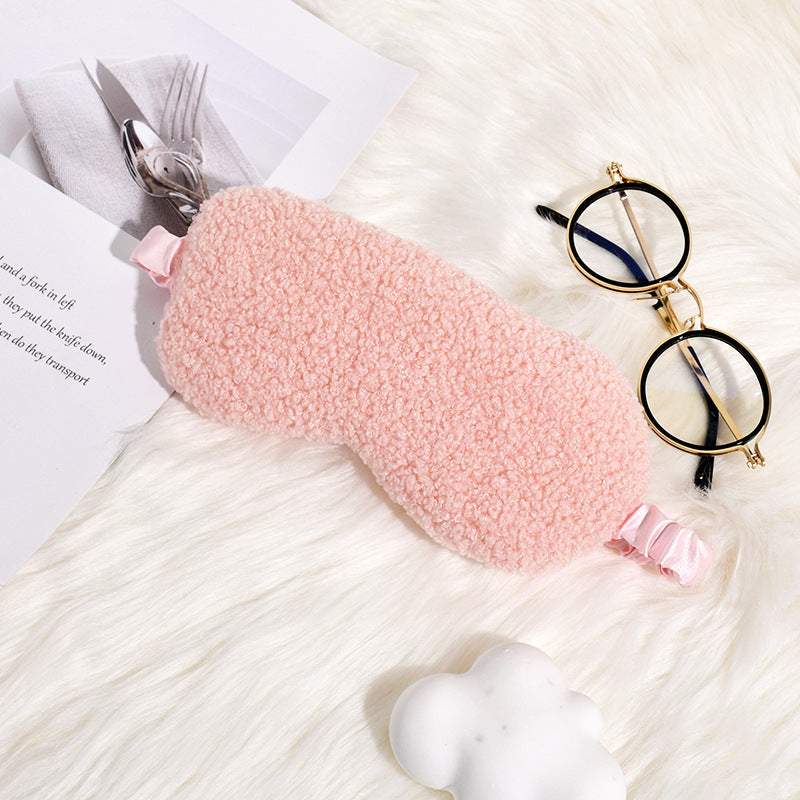 Women's Cosy Thermo Sleep Mask in Teddy Fleece with Adjustable Satin Band