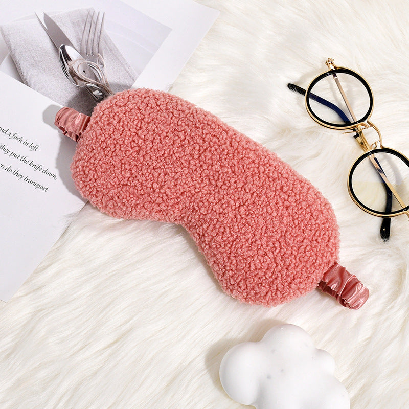 Women's Cosy Thermo Sleep Mask in Teddy Fleece with Adjustable Satin Band