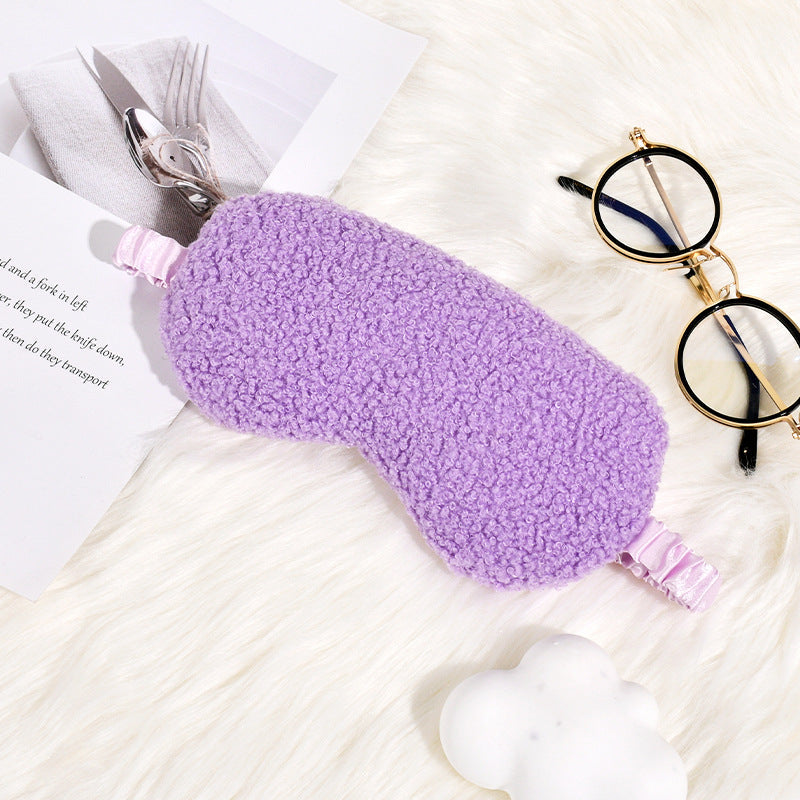 Women's Cosy Thermo Sleep Mask in Teddy Fleece with Adjustable Satin Band