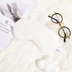 Women's Cosy Thermo Sleep Mask in Teddy Fleece with Adjustable Satin Band
