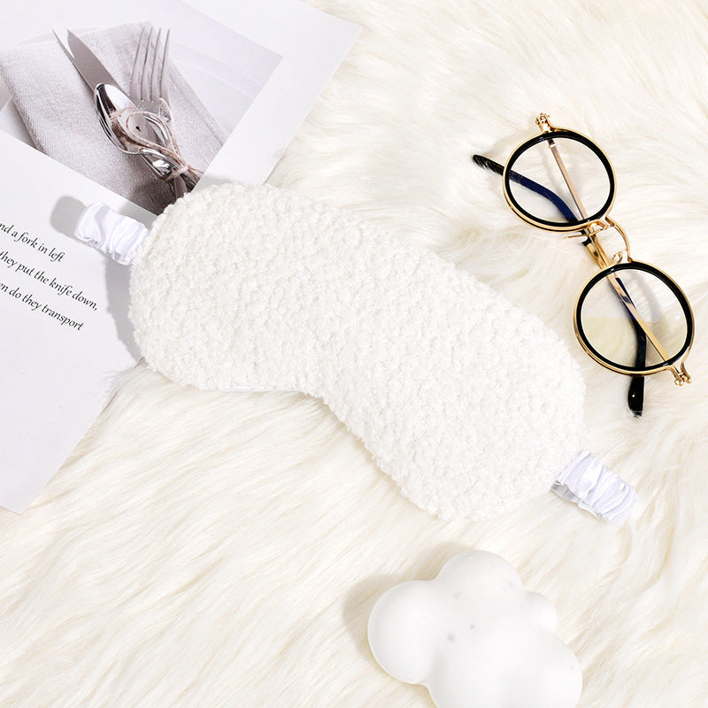 Women's Cosy Thermo Sleep Mask in Teddy Fleece with Adjustable Satin Band