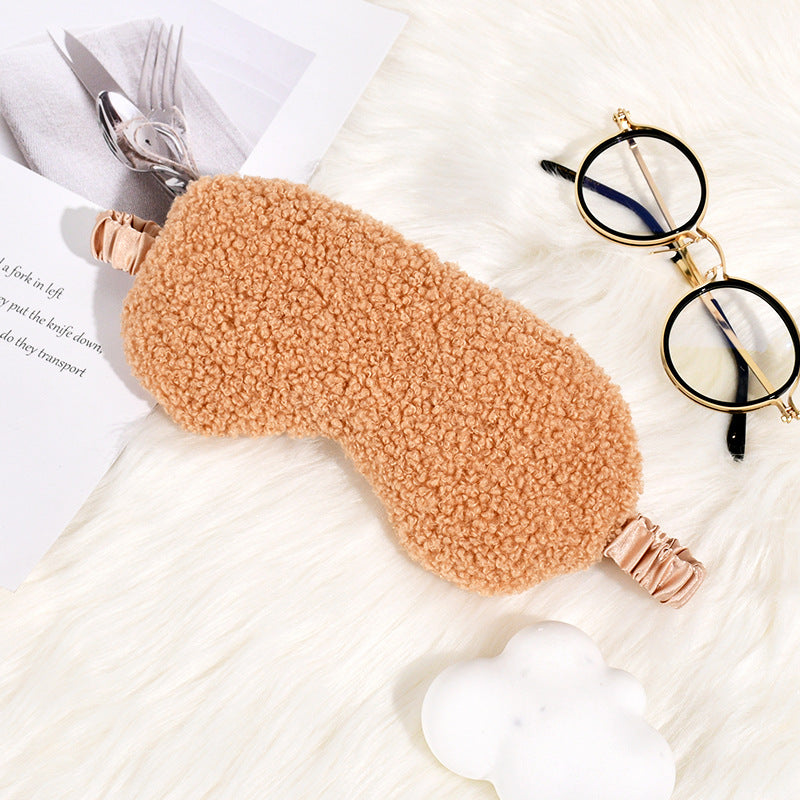 Women's Cosy Thermo Sleep Mask in Teddy Fleece with Adjustable Satin Band