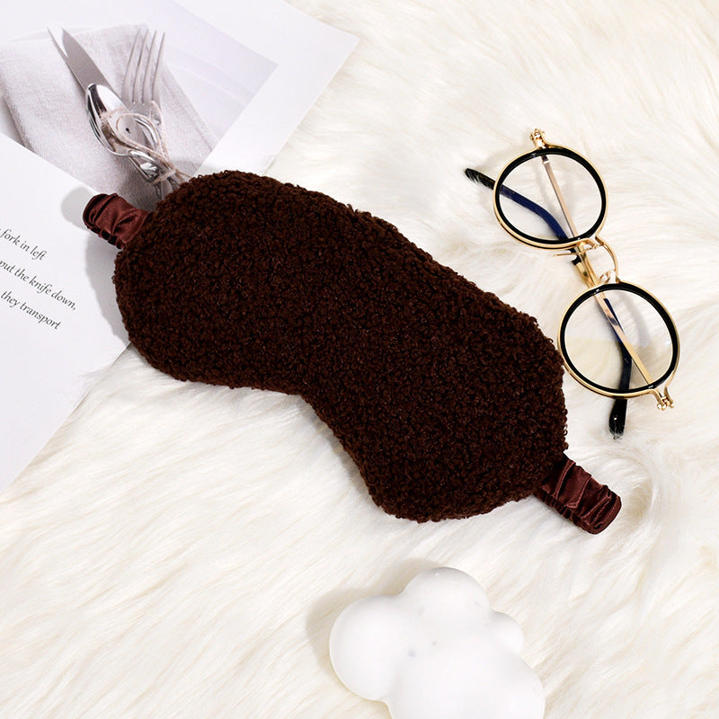 Women's Cosy Thermo Sleep Mask in Teddy Fleece with Adjustable Satin Band