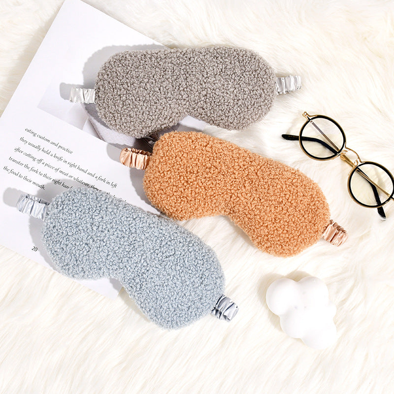 Women's Cosy Thermo Sleep Mask in Teddy Fleece with Adjustable Satin Band