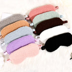 Women's Cosy Thermo Sleep Mask in Teddy Fleece with Adjustable Satin Band