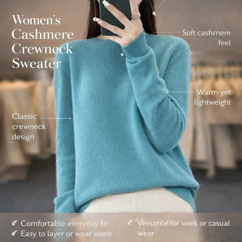 Women's Crewneck Cashmere Jumper - Pullover Style