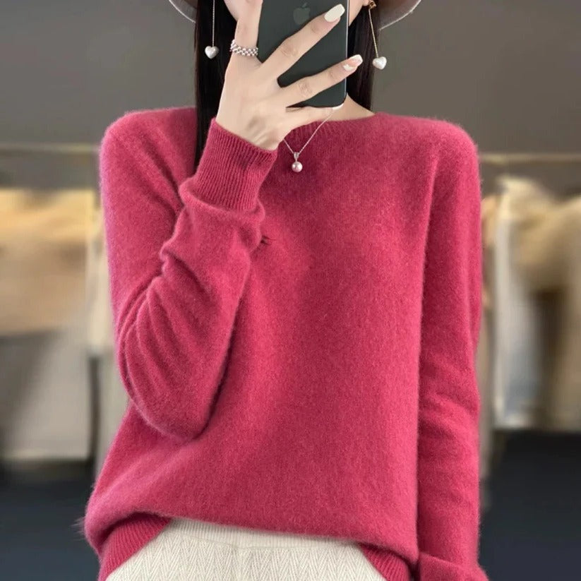 Women's Crewneck Cashmere Jumper - Pullover Style