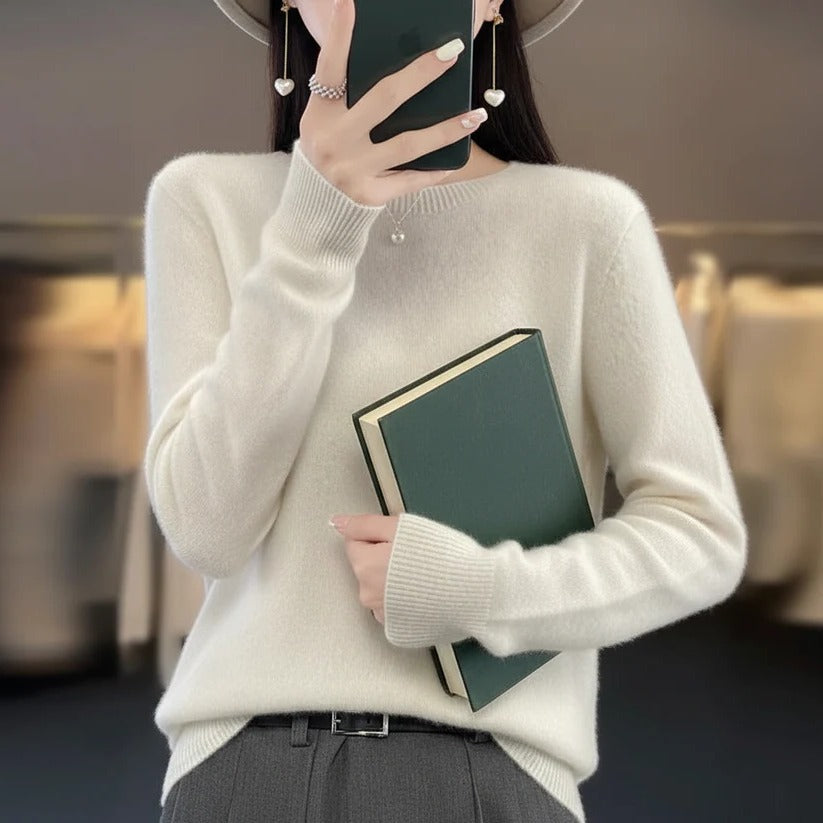 Women's Crewneck Cashmere Jumper - Pullover Style
