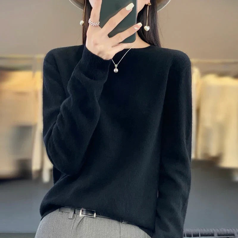 Women's Crewneck Cashmere Jumper - Pullover Style